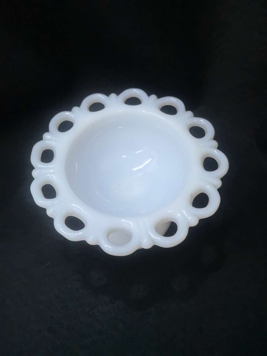 Milk glass footed bowl