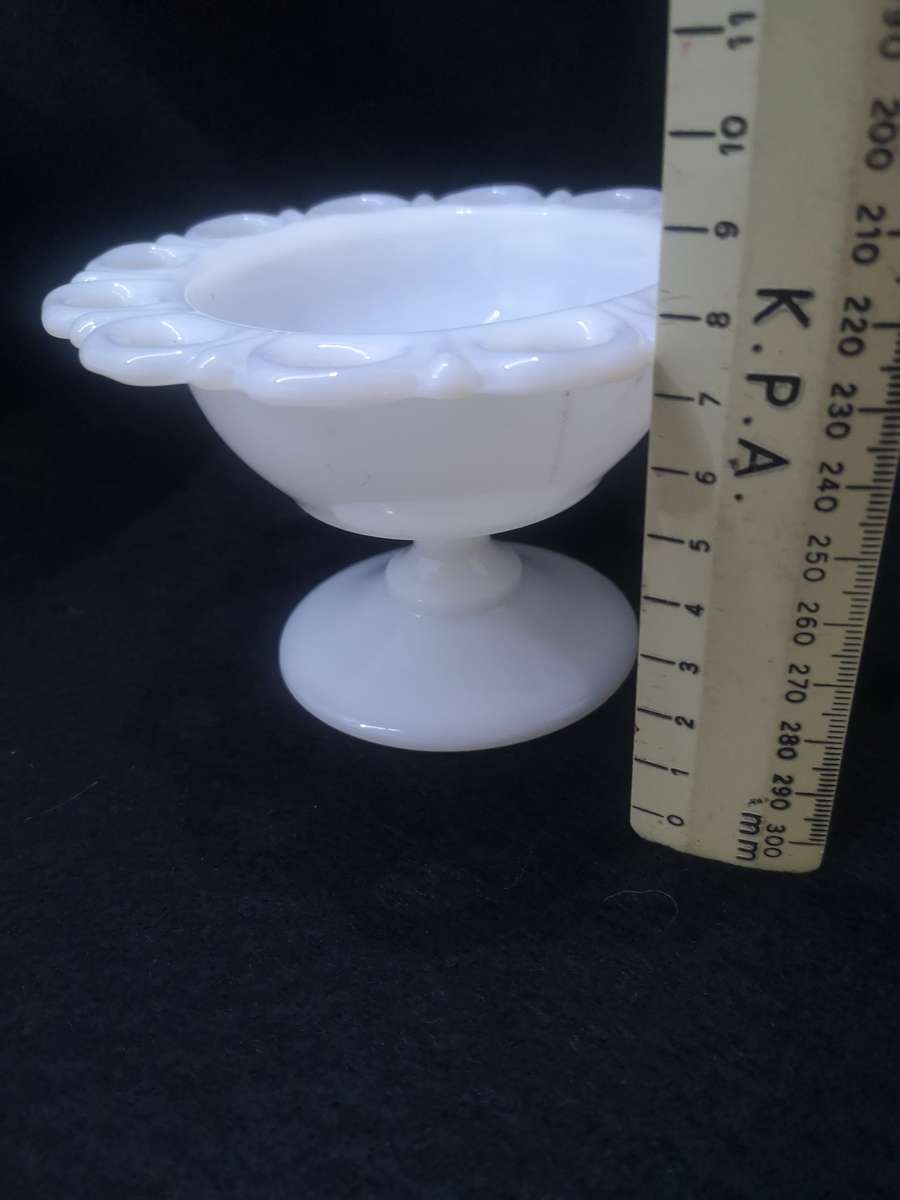 Milk glass footed bowl