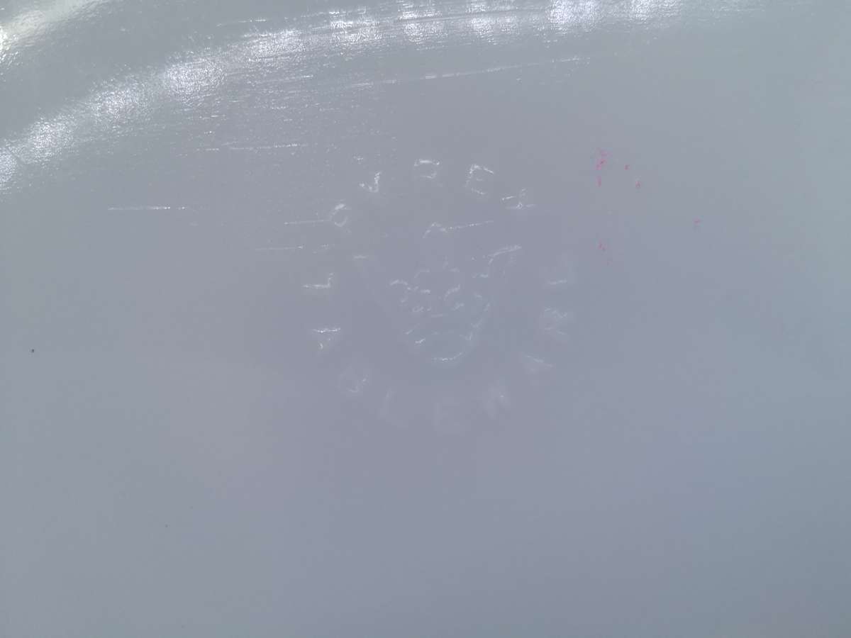 Pyrex turquois snowflake dish