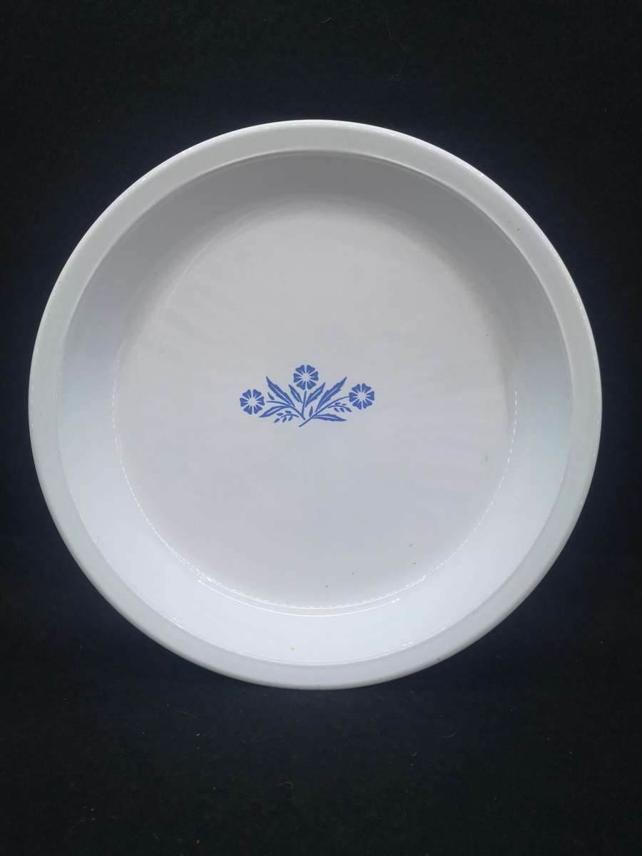 Corningware pie plate blue cornflower