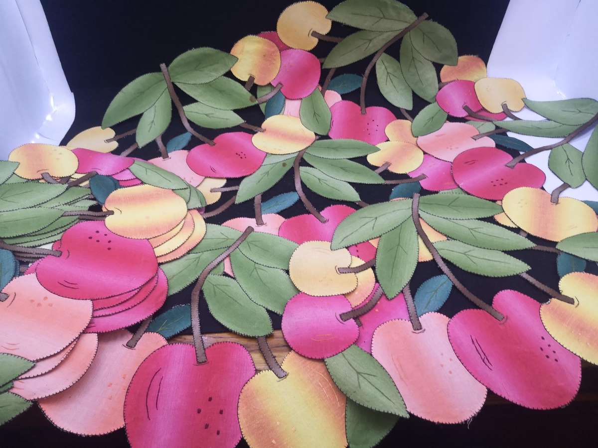 Set of ten handmade fabric cutout placemats