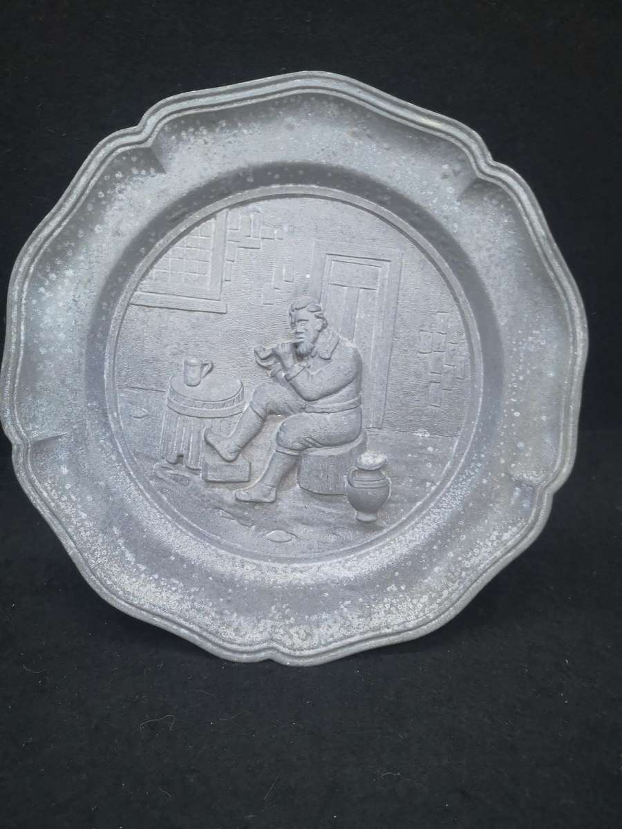 Vintage pewter plate