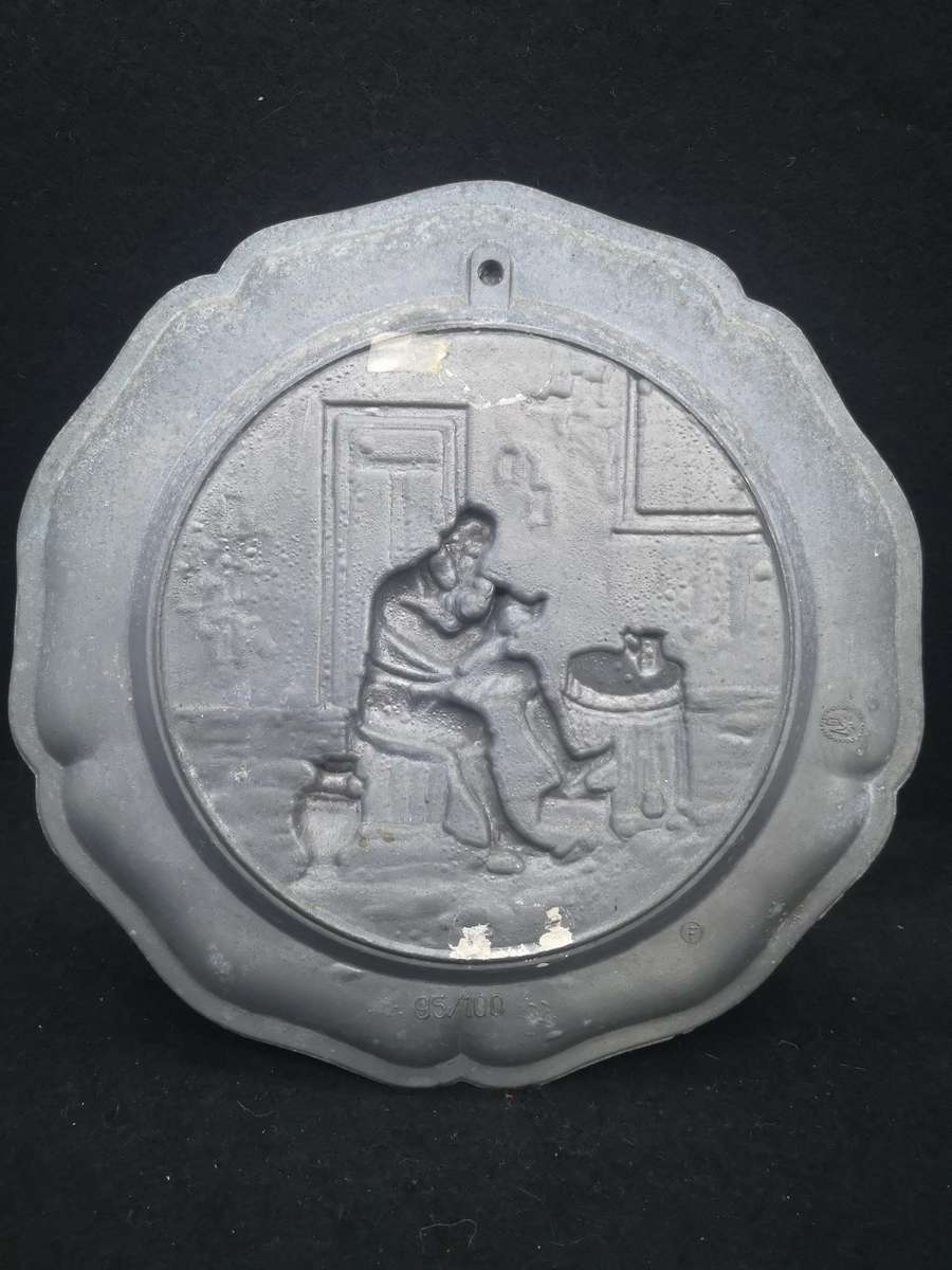 Vintage pewter plate