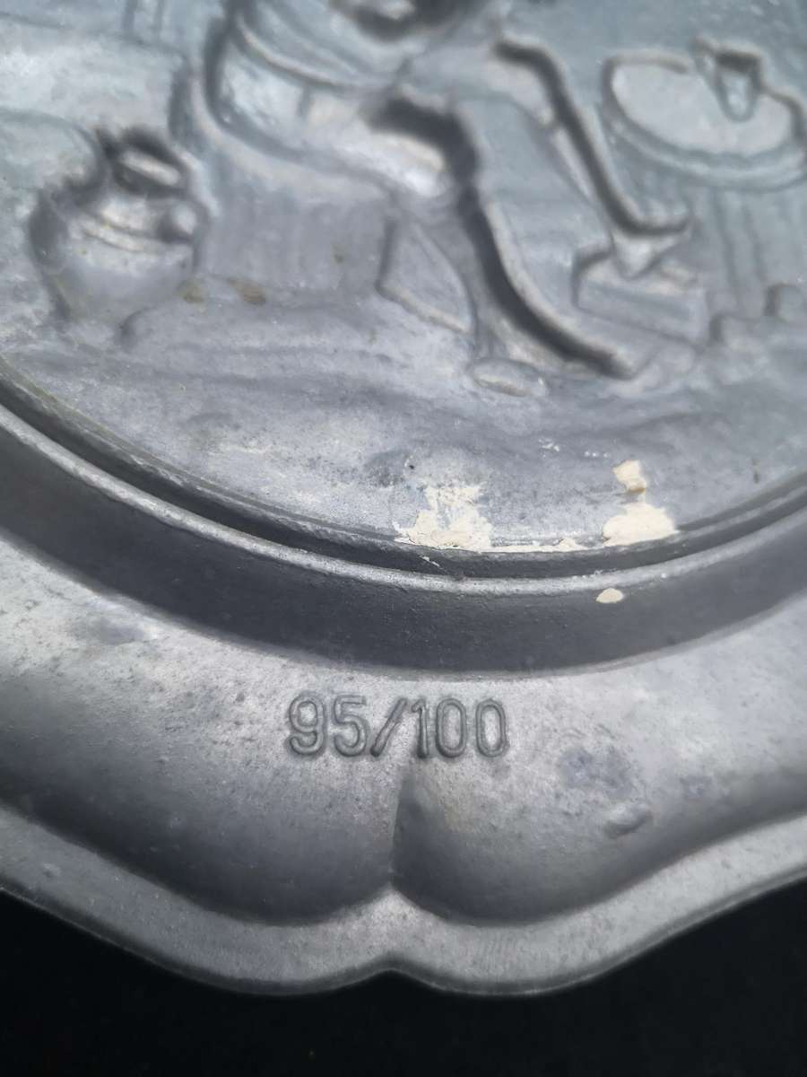 Vintage pewter plate