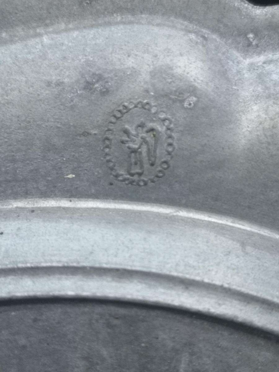 Vintage pewter plate