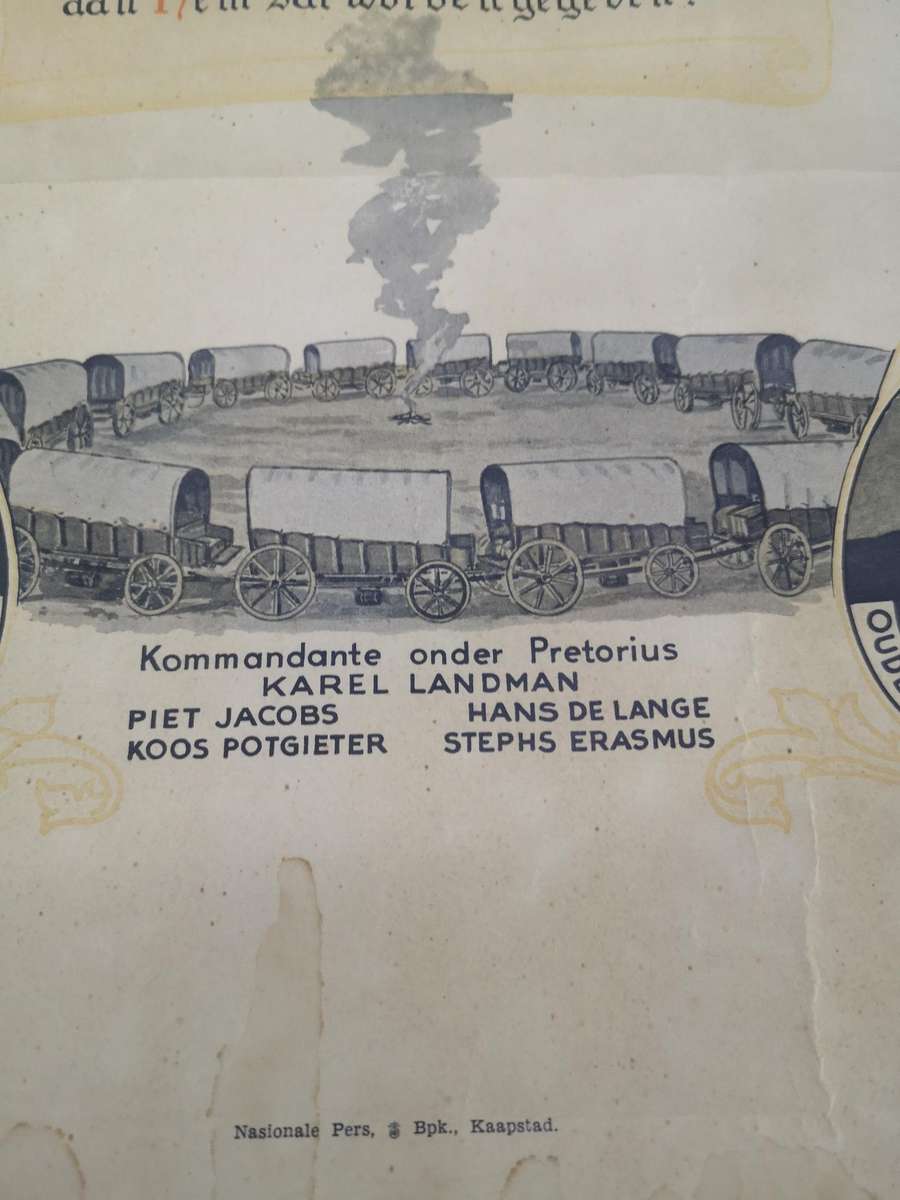 Vintage document - Battle of Blood River 1938 Slag van Bloedrivier plakaat