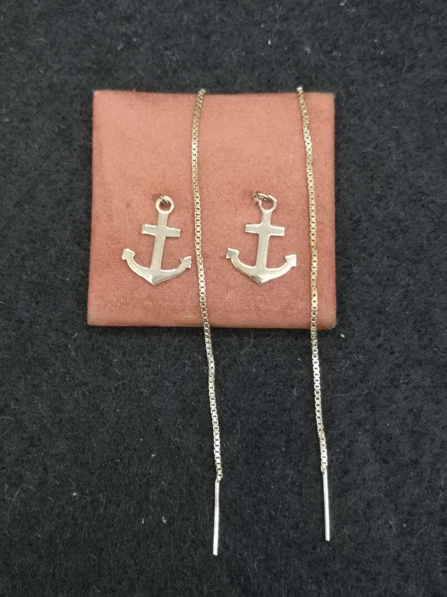 925 Silver earrings dangling anchor