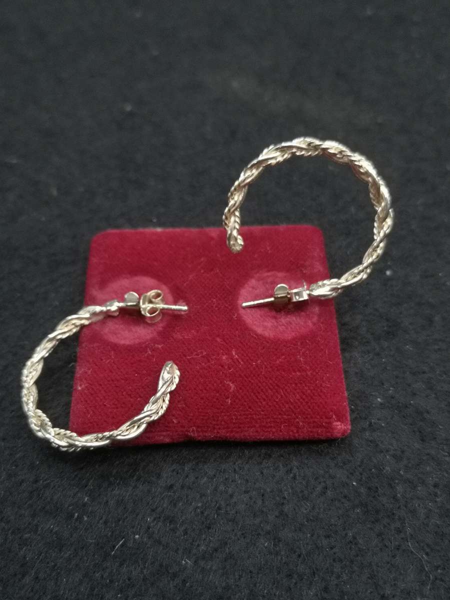 925 Silver earrings round hoop