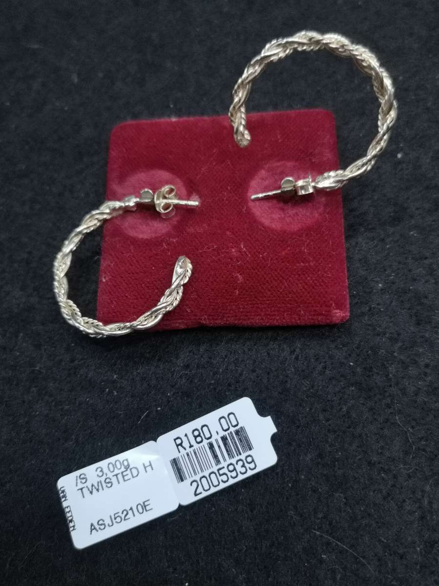 925 Silver earrings round hoop