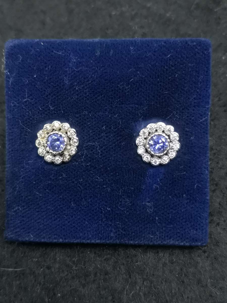 925 Silver earrings Tanzanite