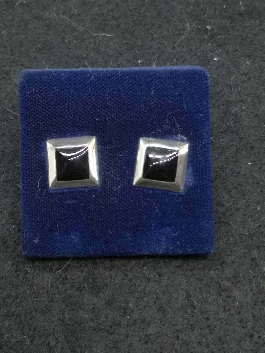 925 Silver earrings onyx