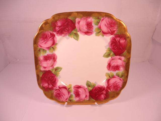 Royal Albert Bone China - 'Old English Rose' - Single Square Side Plate with Stand