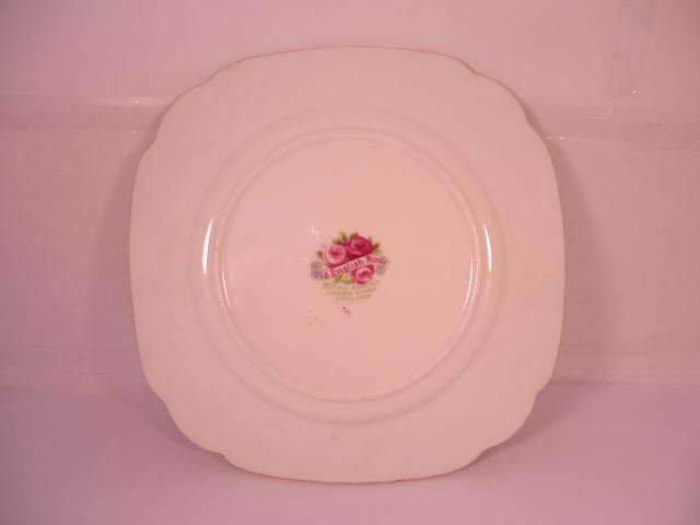 Royal Albert Bone China - 'Old English Rose' - Single Square Side Plate with Stand