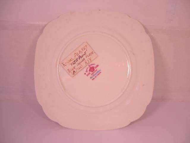 Royal Albert Bone China - 'Petit Point' - Single Square Side Plate with Stand