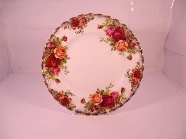 Royal Albert Bone China - 'Old Country Rose' - Single Round Side/Cake Plate with Stand