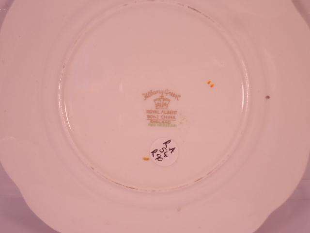 Royal Albert Bone China - 'Albany Green' - Single Round Side/Cake Plate with Stand