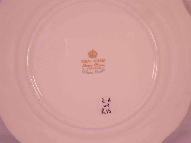 Royal Albert Bone China - 'Silver Maple' - Single Round Side/Cake Plate with Stand