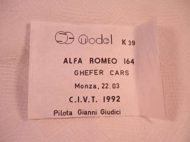 SC Models - Alfa Romeo  33 16V TOTIP - C.I.V.T. 1991- # k25 - Unbuilt