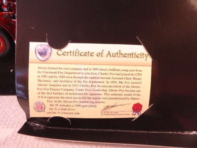 Road Signature - 1925 Ahrens-Fox N-S-4 - 24K Gold Plated Coin included - #20108