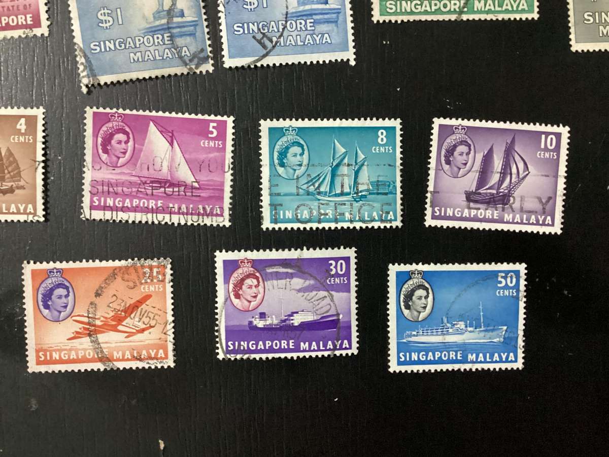 Singapore Malaya Queen Elizabeth stamps up to $5 high value!