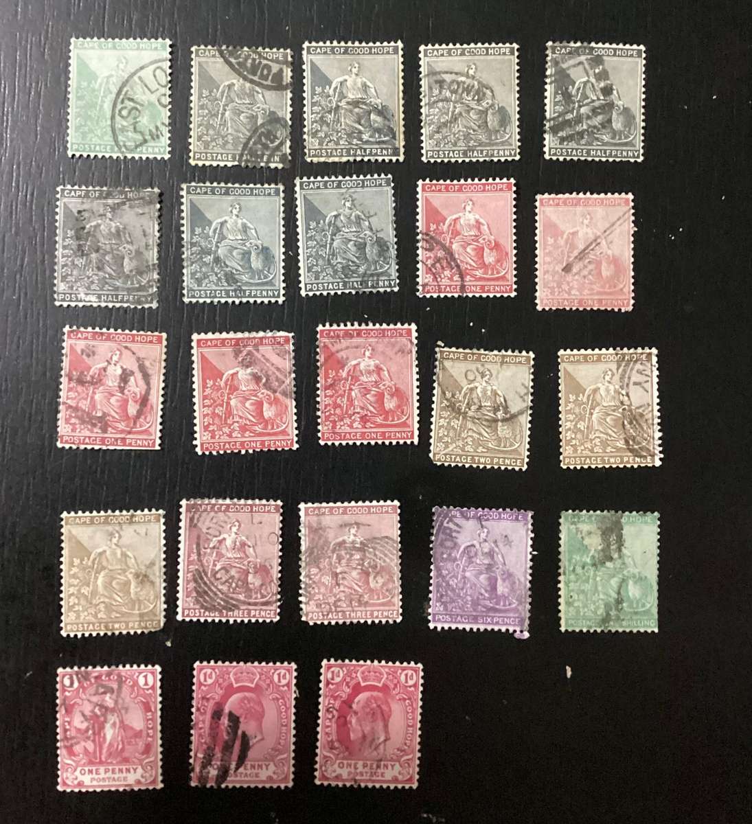 Cape of Good Hope COGH Queen Victoria - High Value stamps lot up to 1 shilling!