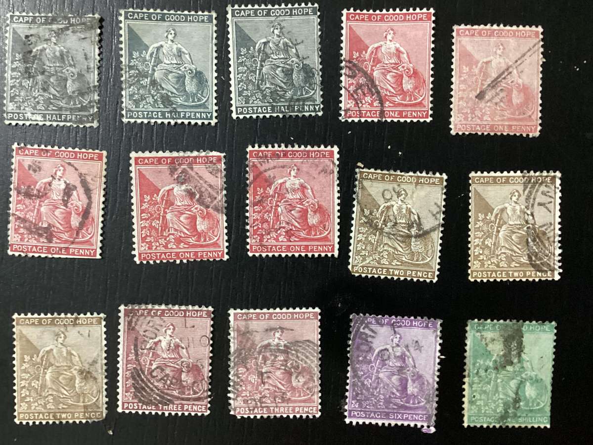 Cape of Good Hope COGH Queen Victoria - High Value stamps lot up to 1 shilling!