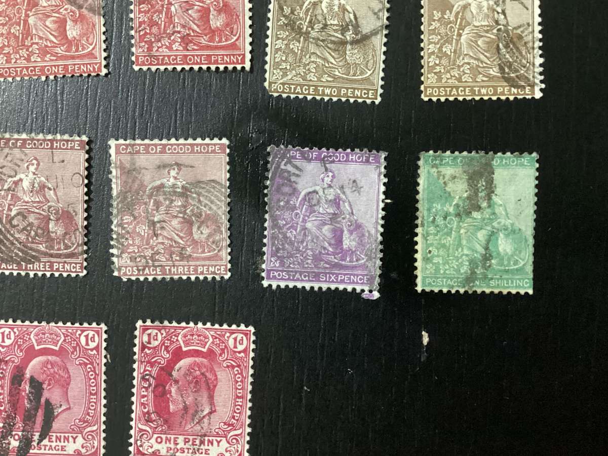 Cape of Good Hope COGH Queen Victoria - High Value stamps lot up to 1 shilling!