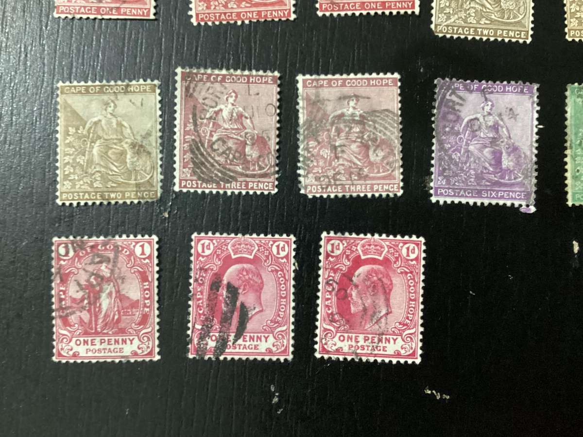 Cape of Good Hope COGH Queen Victoria - High Value stamps lot up to 1 shilling!