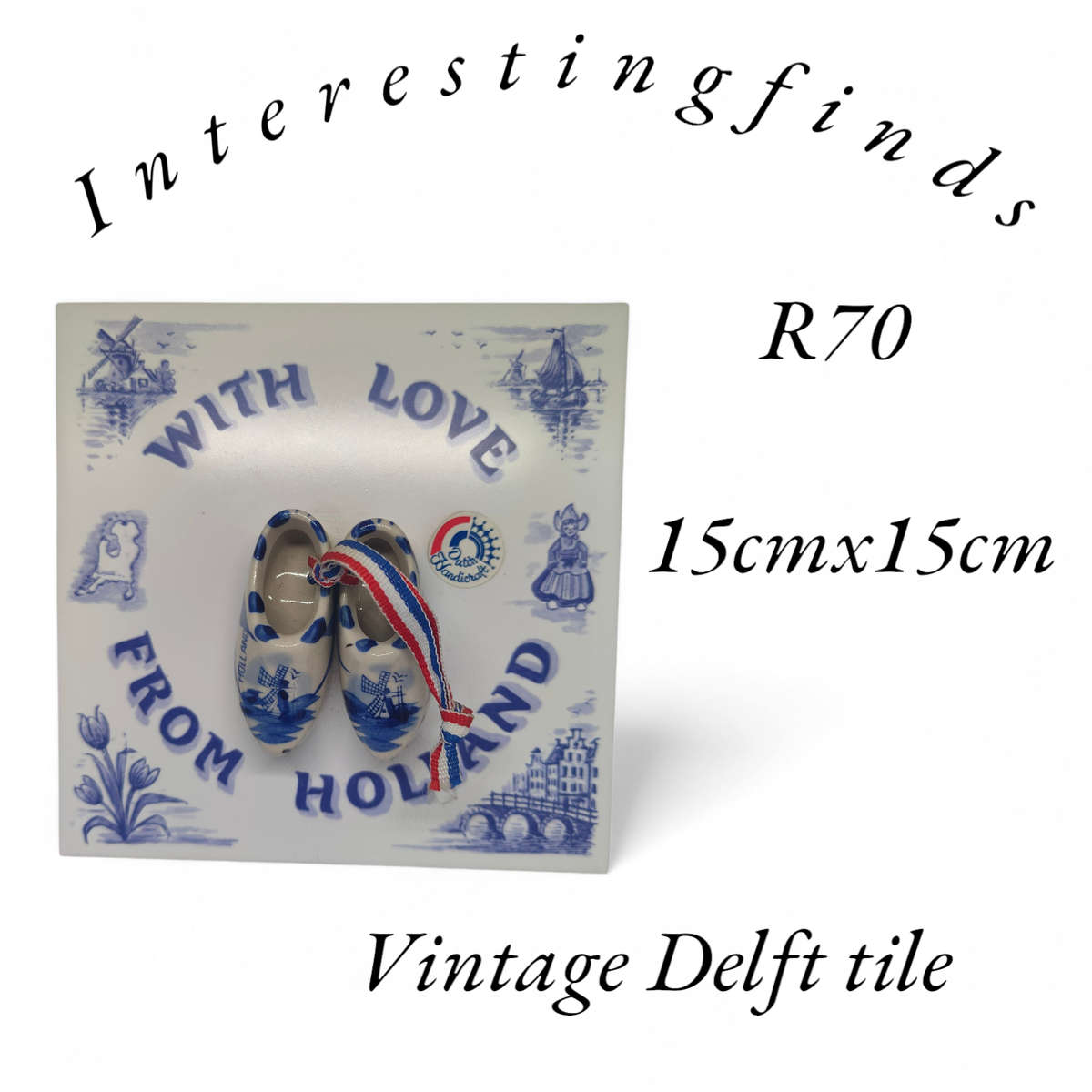 Vintage Delft tile - 15cmx15cm