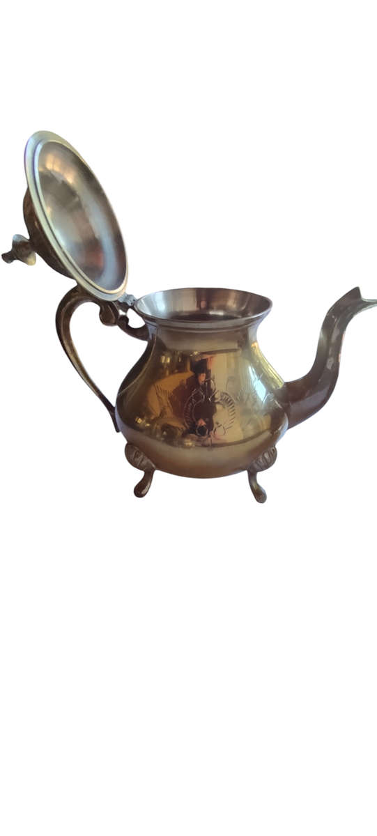 Silver plate coffee/tea set on tray