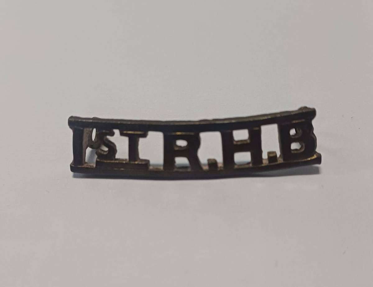 1st Railways and Harbours Brigade, brass shoulder title worn 1921-1929