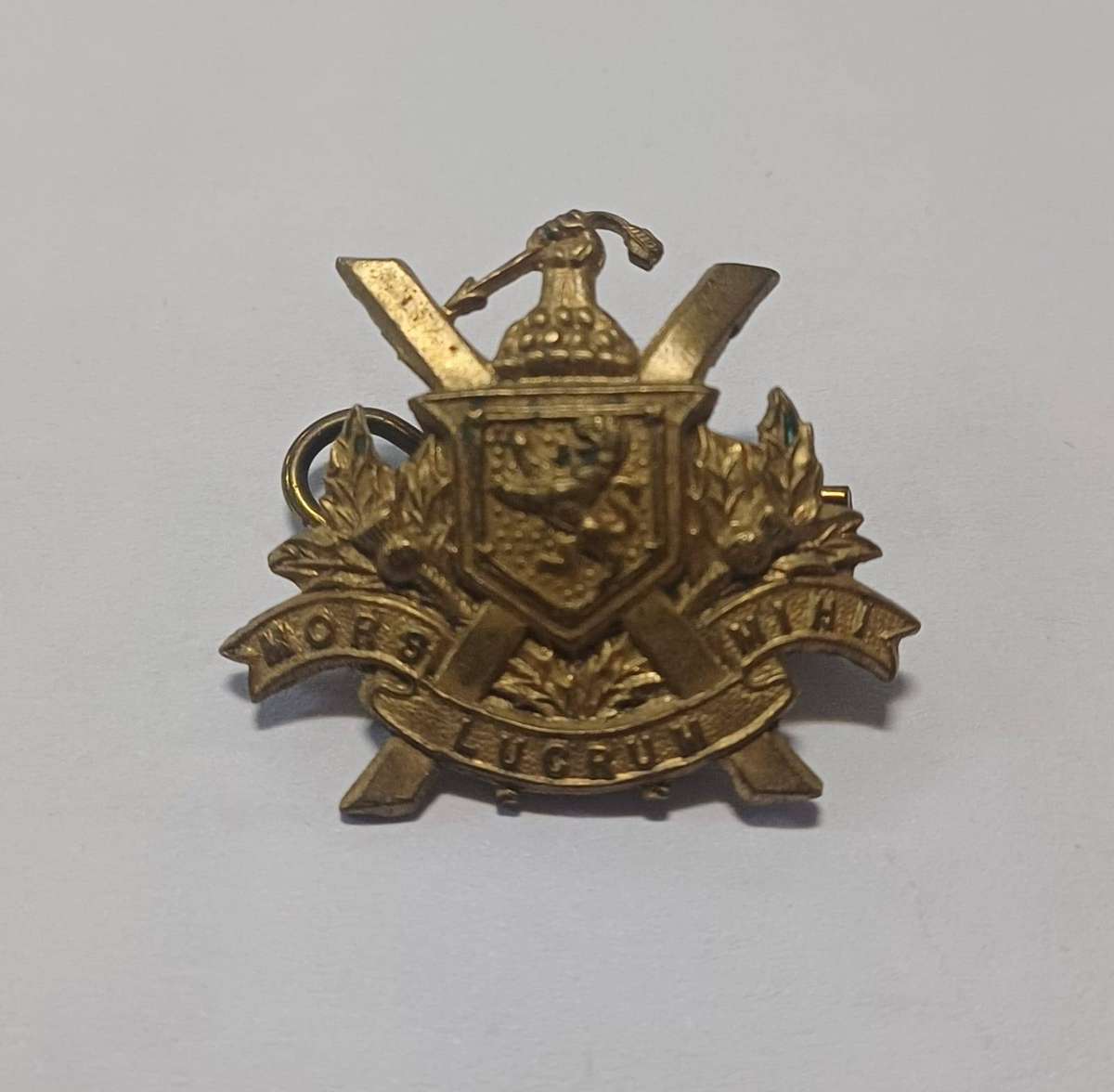 South African Scottish, brass collar badge worn 1916-1919