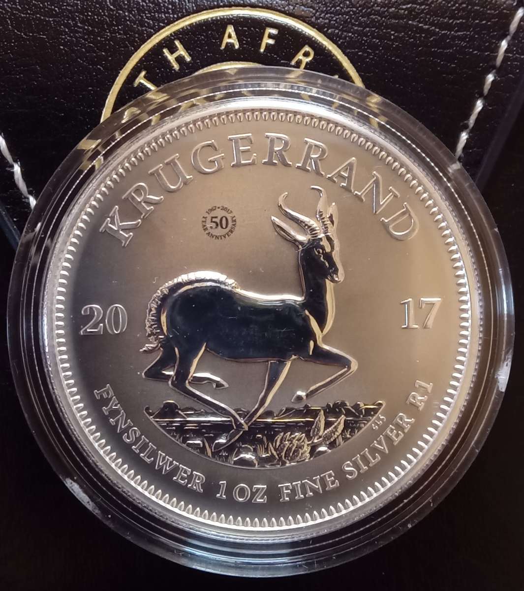 SOUTH AFRICA PREMIUM UNCIRCULATED 2017 ONE OUNCE FINE SILVER KRUGERRAND