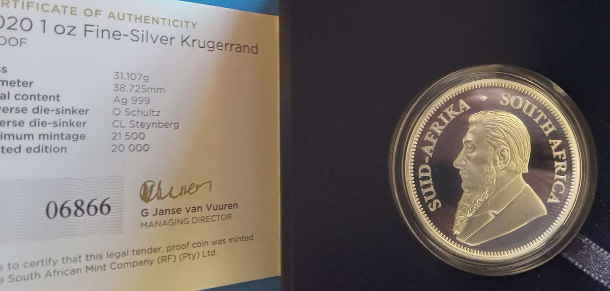 2020 ONE OUNCE FINE SILVER KRUGER RAND PROOF