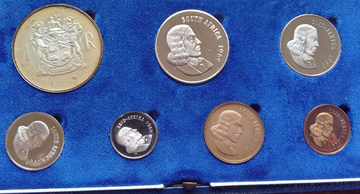 SOUTH AFRICA.PROOF 1969 SET WITH SILVER R1 NO GOLD