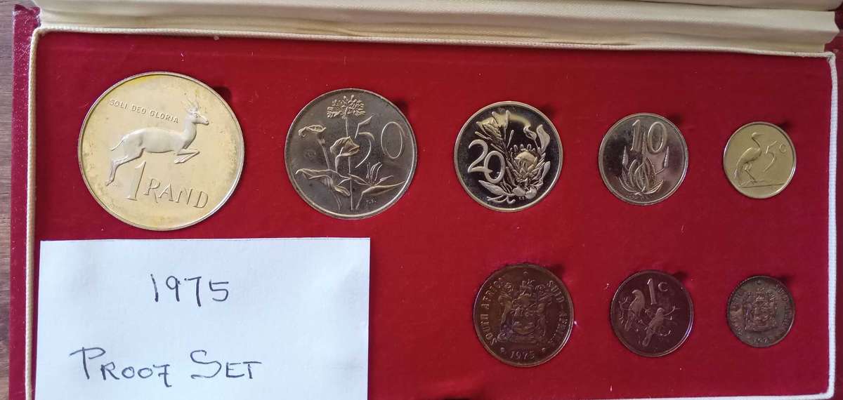 South african proof set 1975 with silver R1 no gold
