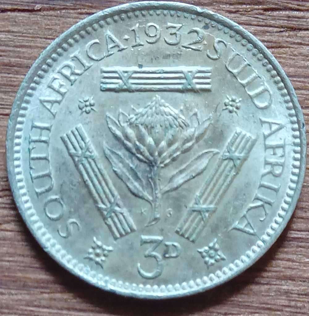 South African union 1932 3 pence