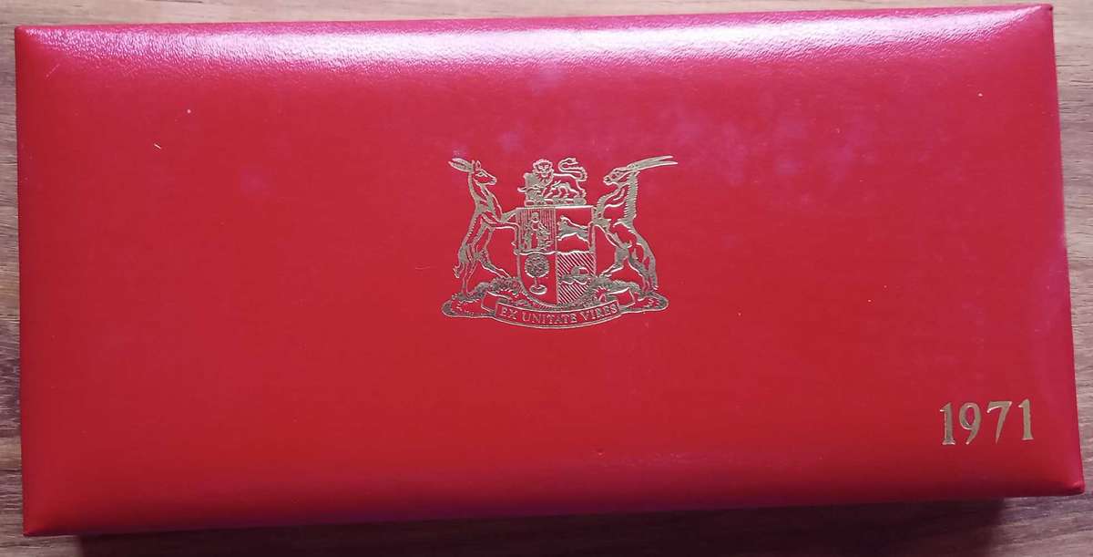 SOUTH AFRICA.PROOF SET 1971 WITH SILVER R1 NO GOLD