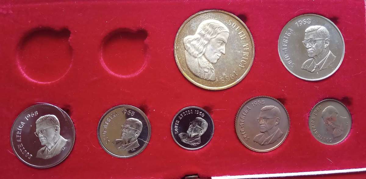 SOUTH AFRICA.PROOF SET 1968 silver r1 no gold