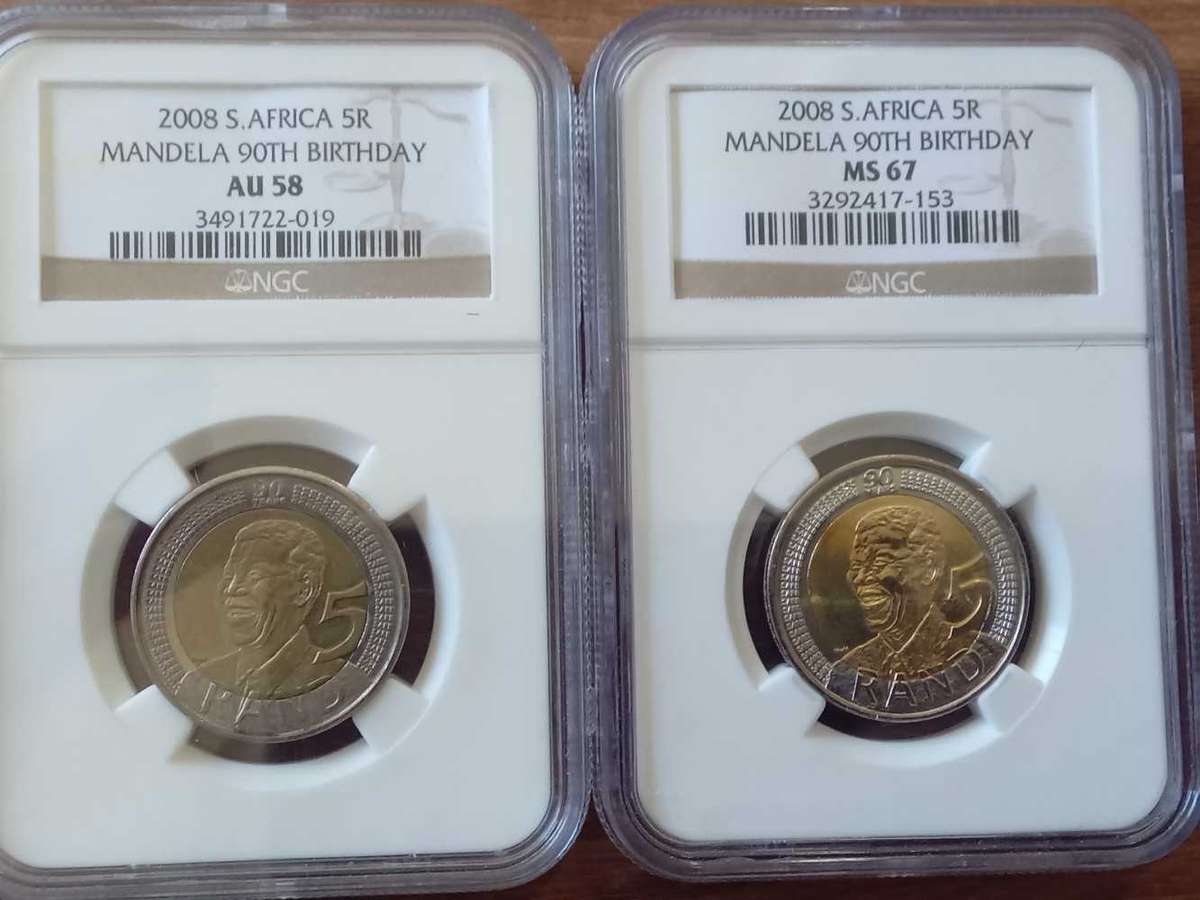 Nelson Mandela 90th birthday graded coins