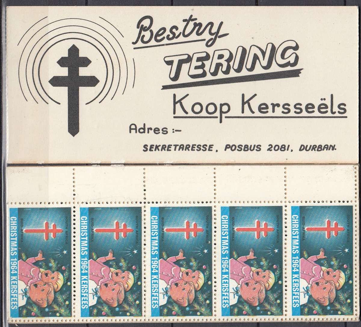 South Africa RSA - Christmas Booklet - 1964 - 20c - Cinderellas Seals Labels TB Tuberculosis