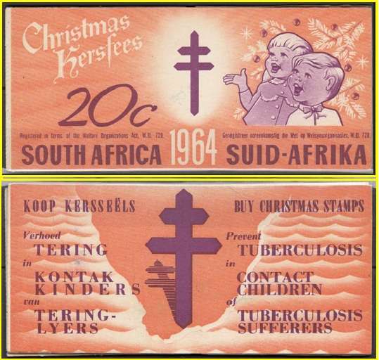 South Africa RSA - Christmas Booklet - 1964 - 20c - Cinderellas Seals Labels TB Tuberculosis
