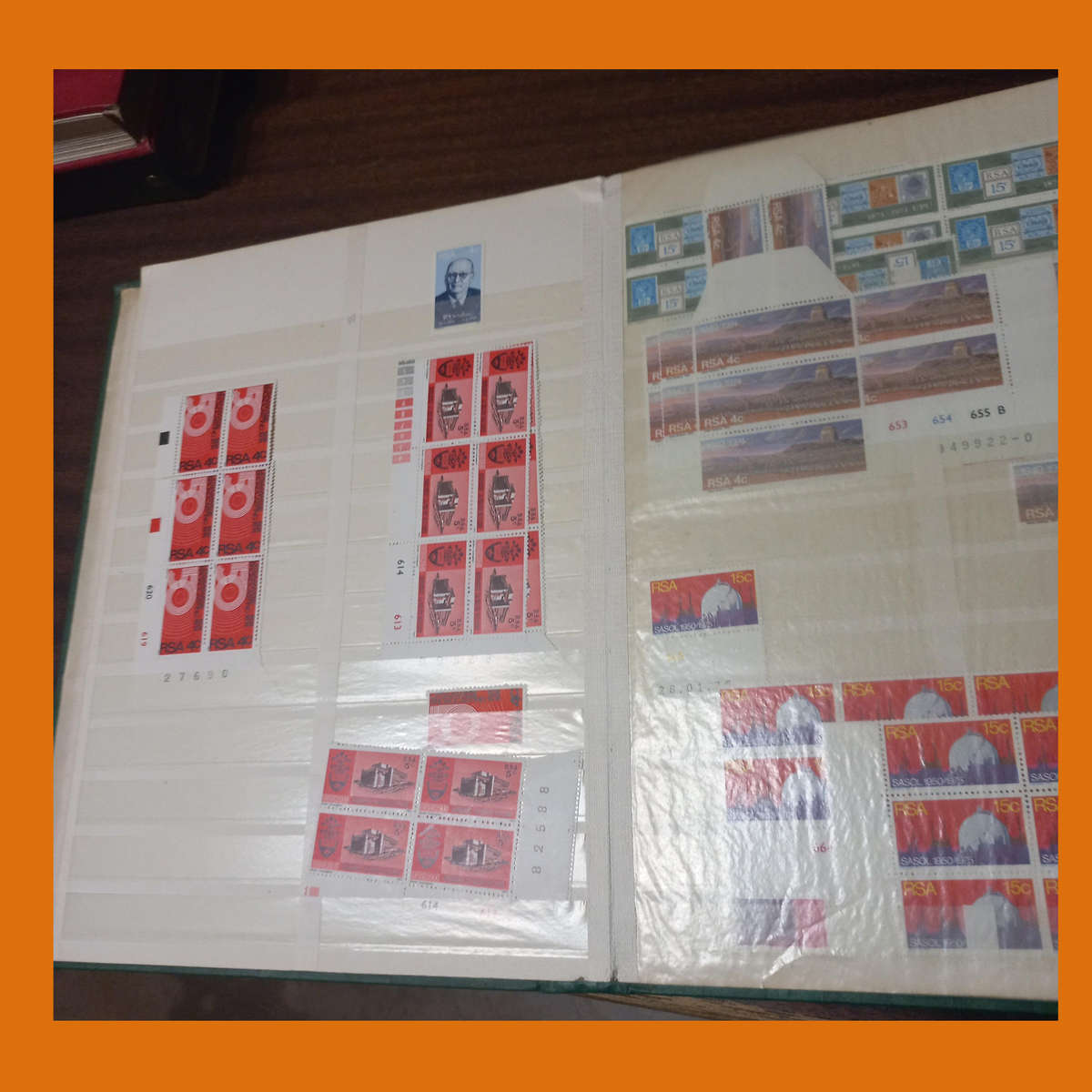 South Africa Republic 1970s Control Blocks and Singles in 16-Page Stock Book