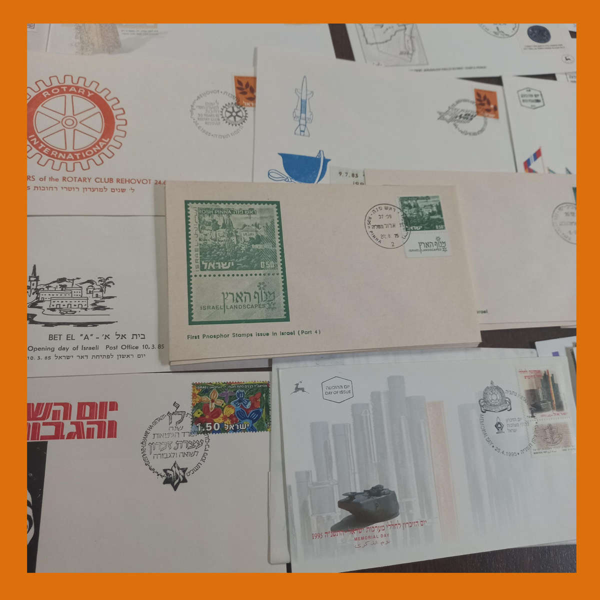 Israel First Day Covers  Approx. 80 Items from 1980s with Bulletins (620g)