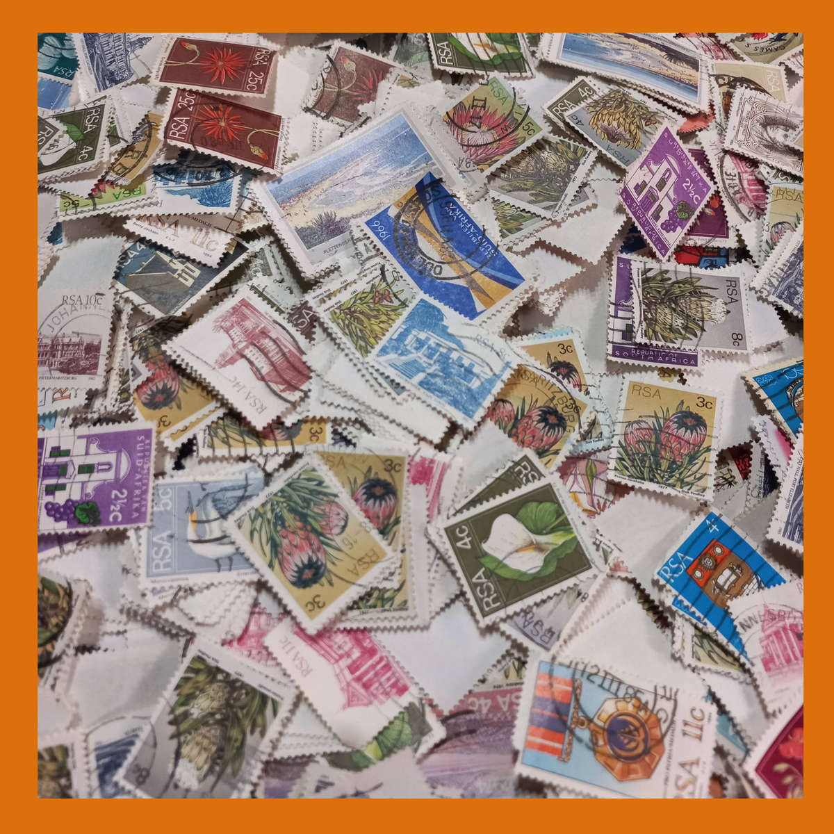 South Africa Off-Paper Kiloware  600g Mix from the 1970s and 1980s