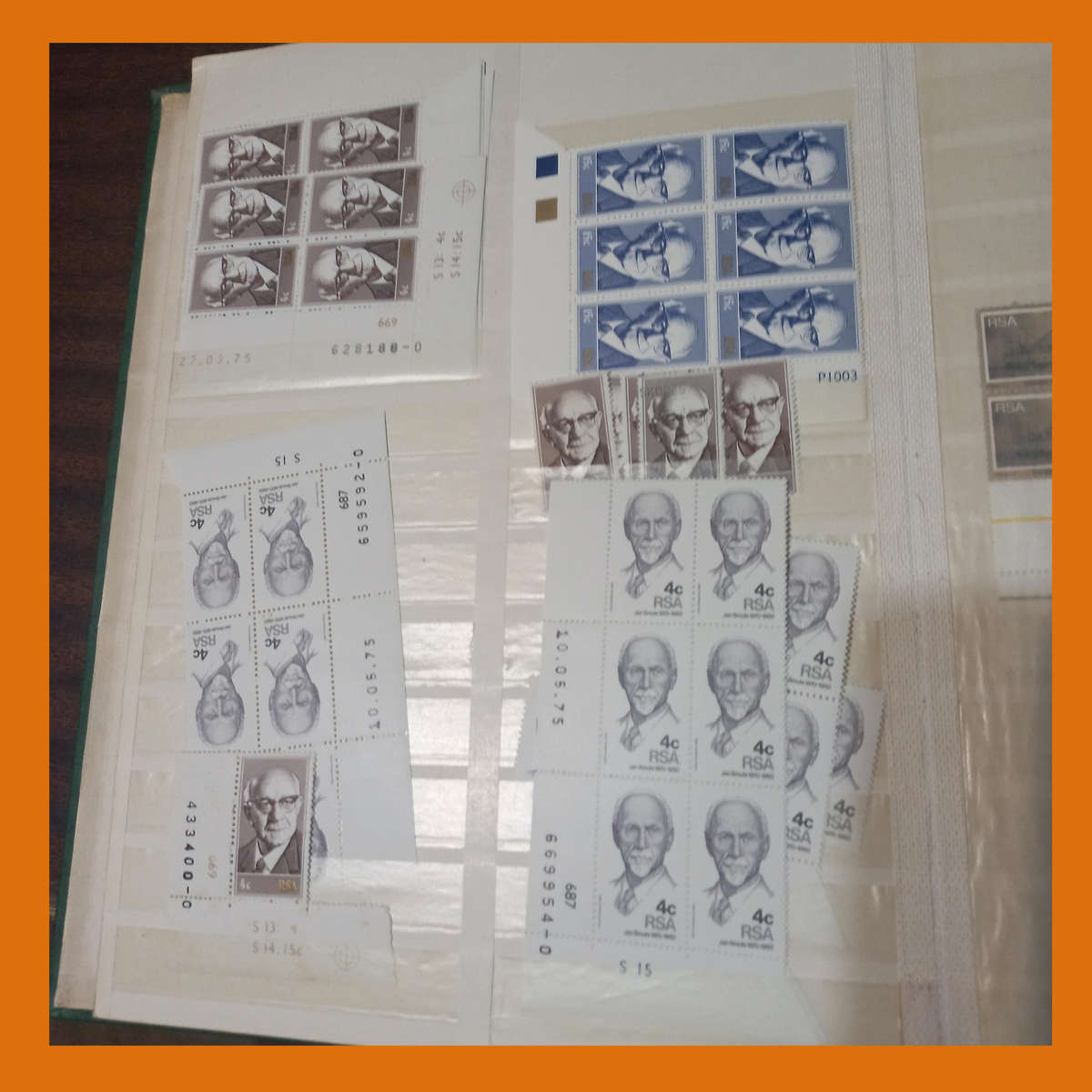 South Africa Republic 1970s Control Blocks and Singles in 16-Page Stock Book