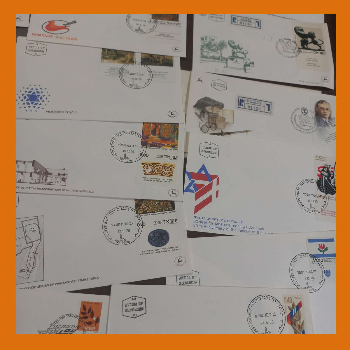 Israel First Day Covers  Approx. 80 Items from 1980s with Bulletins (620g)