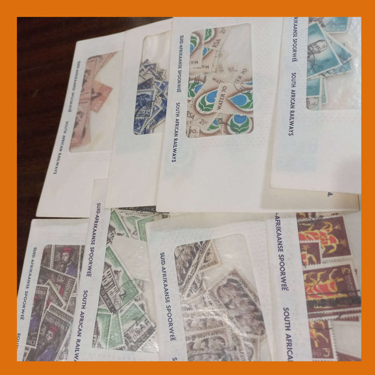 South Africa Union and Early Republic Stamps Sorted in Envelopes Total Weight 450g