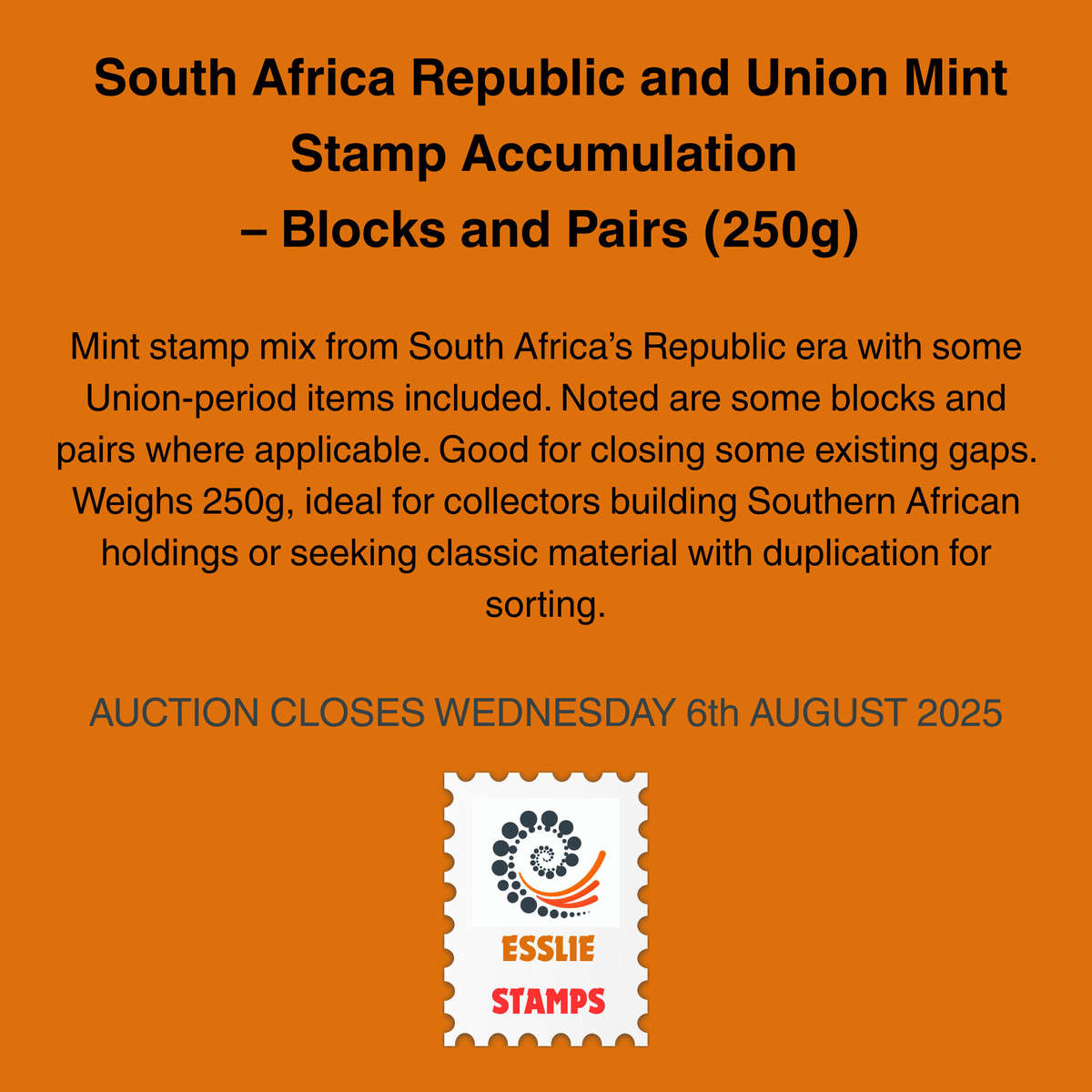 South Africa Republic and Union Mint Stamp Accumulation  Blocks and Pairs (250g)