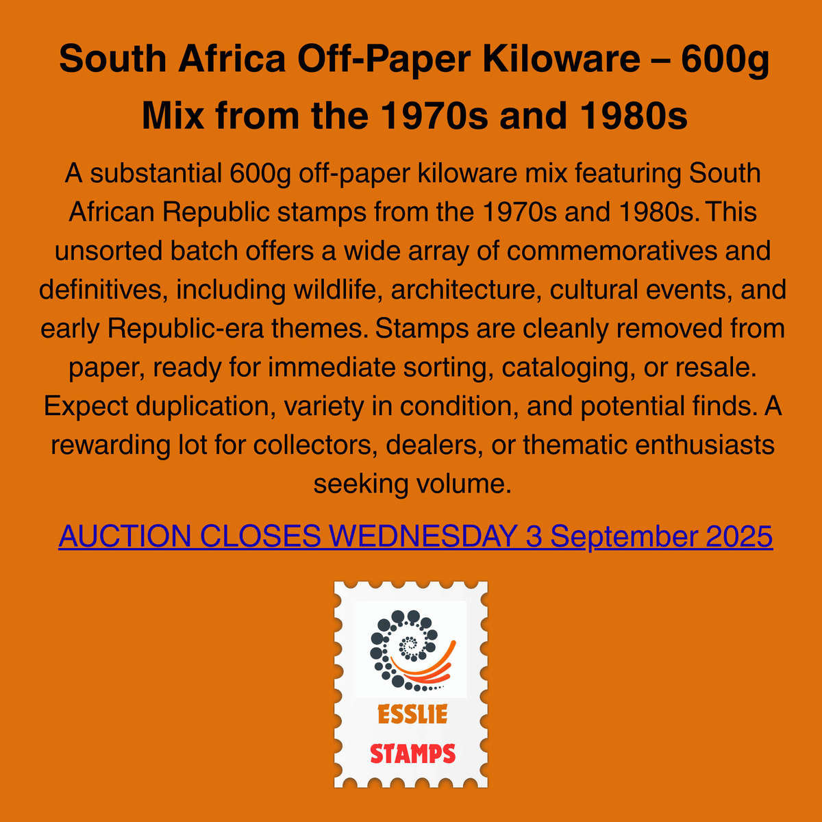 South Africa Off-Paper Kiloware  600g Mix from the 1970s and 1980s